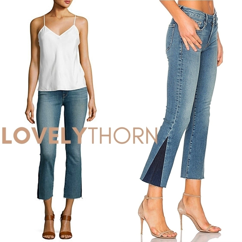 FRAME // le crop mini unfinished hem boot austin